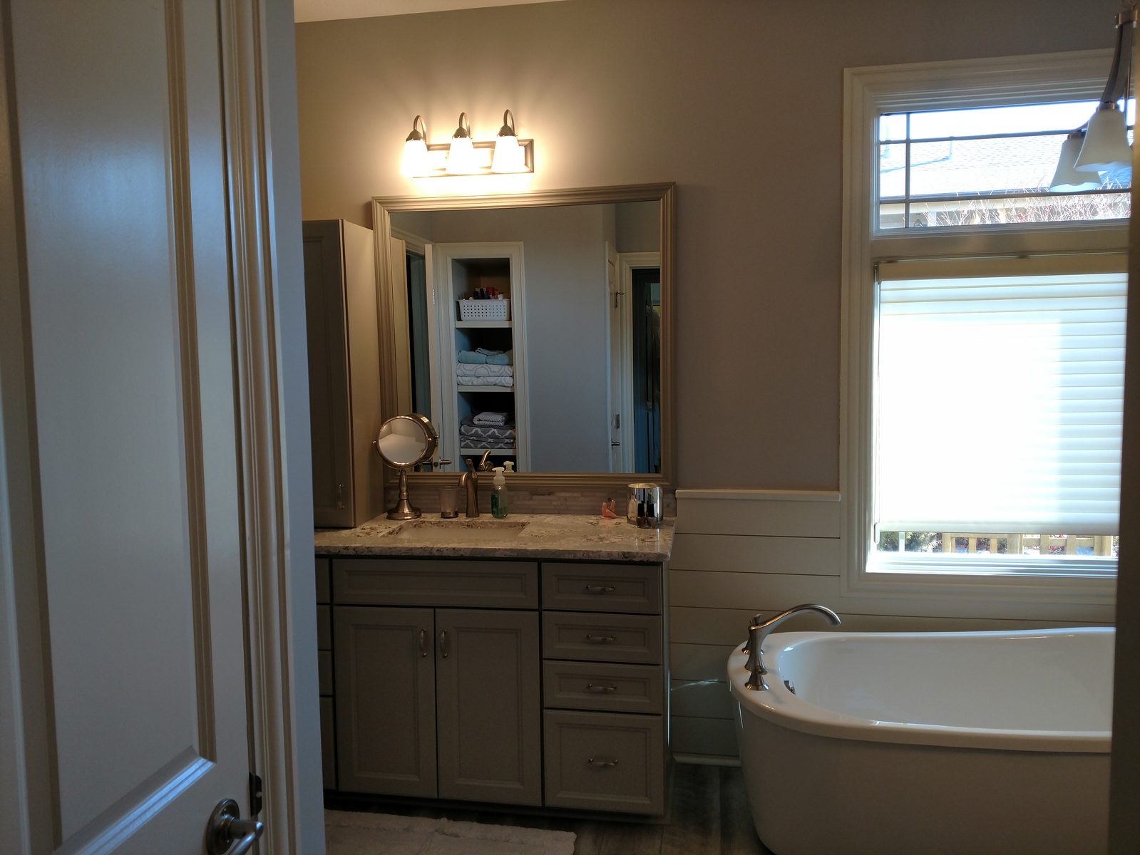 Bathroom remodel with soaking tub