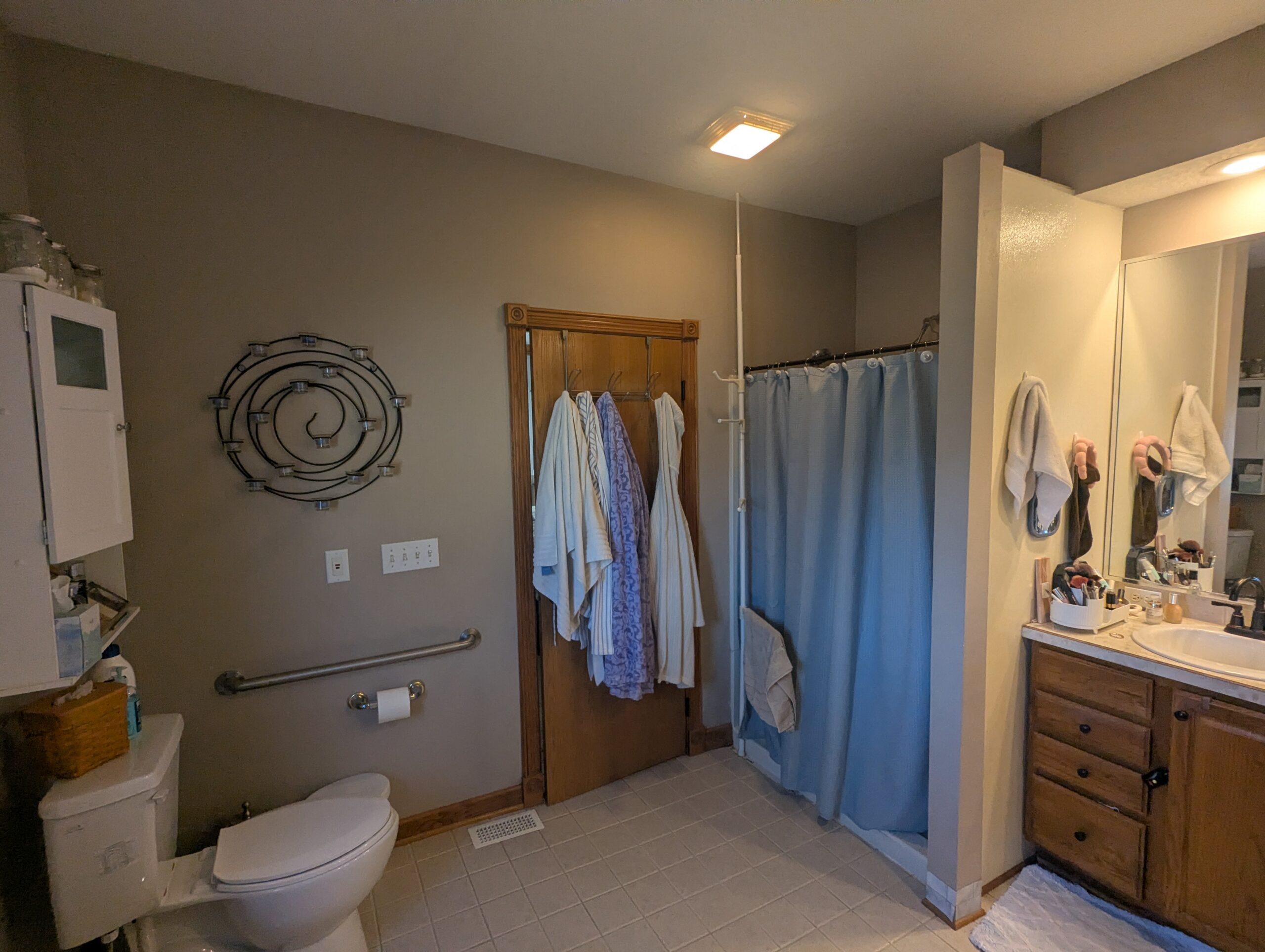 Old shower and fixtures before the remodel