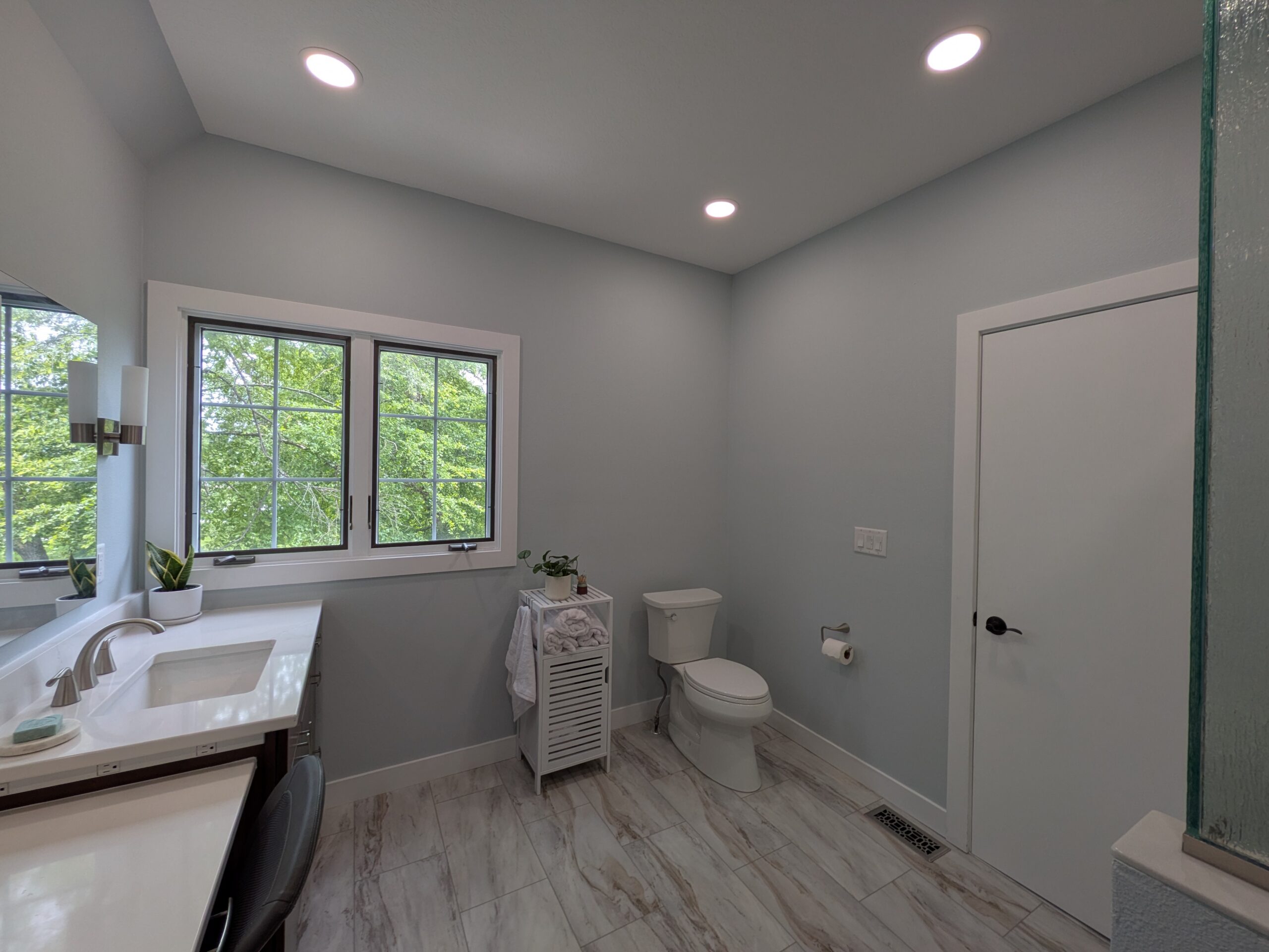 The finished master bathroom